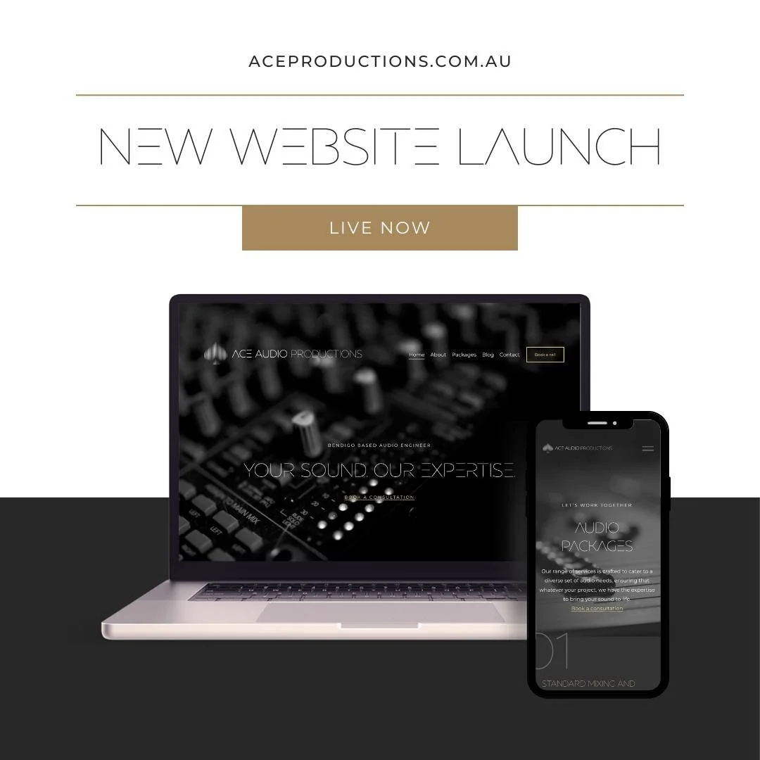 New website is now live &spades;🔥 

aceproductions.com.au

Feel free to check out what we have to offer 

Huge thank you to @the.visual.collective for the amazing work helping me set this up.

#AceAudio #Ace #Audio #Production
#AudioProduction #Mixi