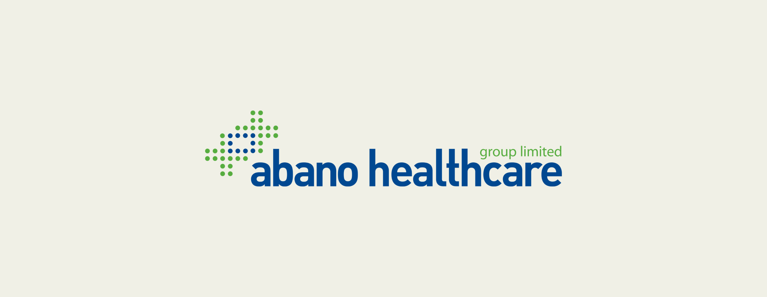 The logo transition for Abano Healthcare, showcasing the evolution from the company’s previous design to its refreshed branding. The updated logo features clean, modern typography with bold, approachable lettering, complemented by vibrant blue and gr