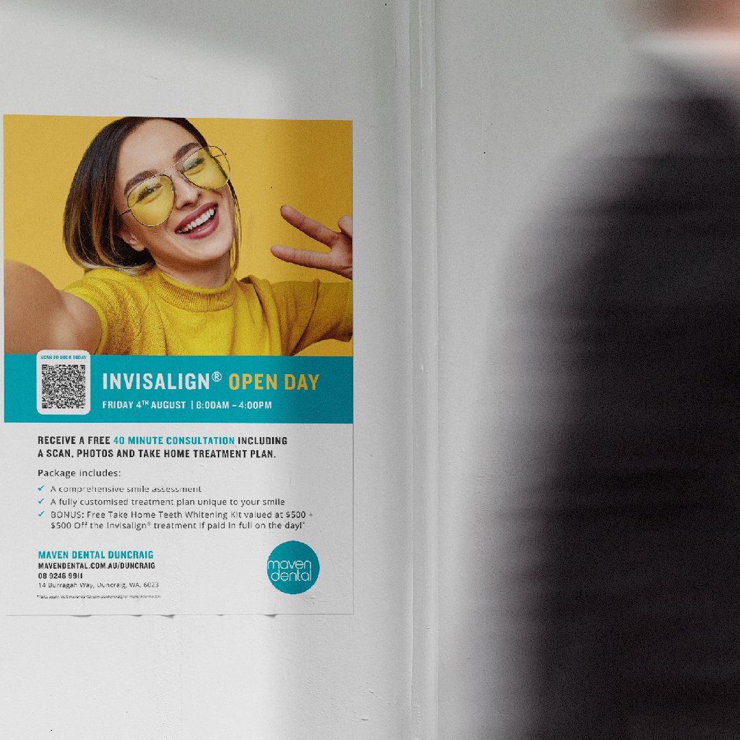 Maven Dental Invisalign Campaign Open Day Poster mock-up 2