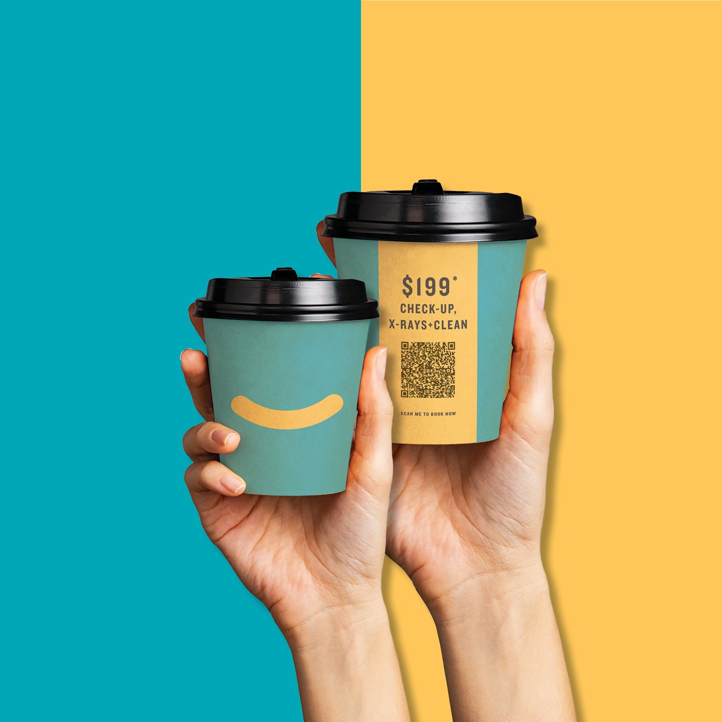 Maven Dental coffee cart activation cup design