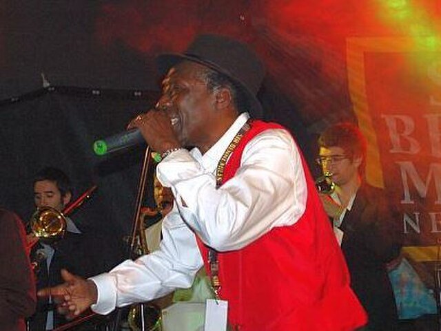 Alton Ellis performing live on stage.