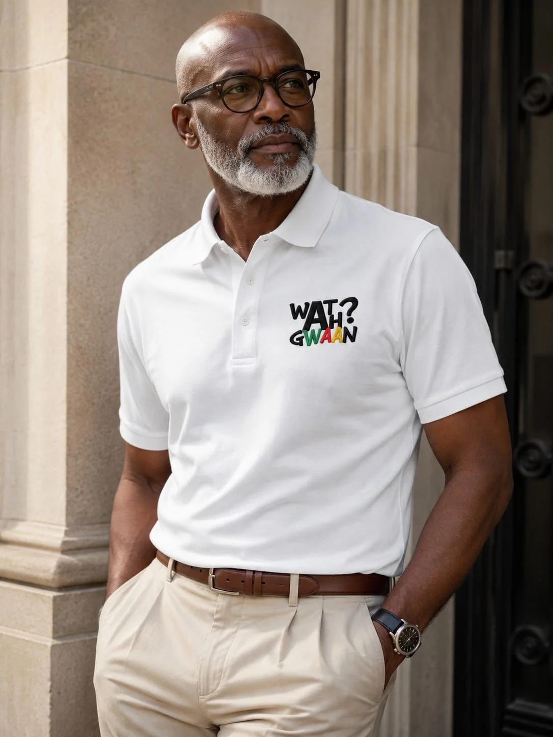 The ‘YANG’ Embroidered Organic Polo White