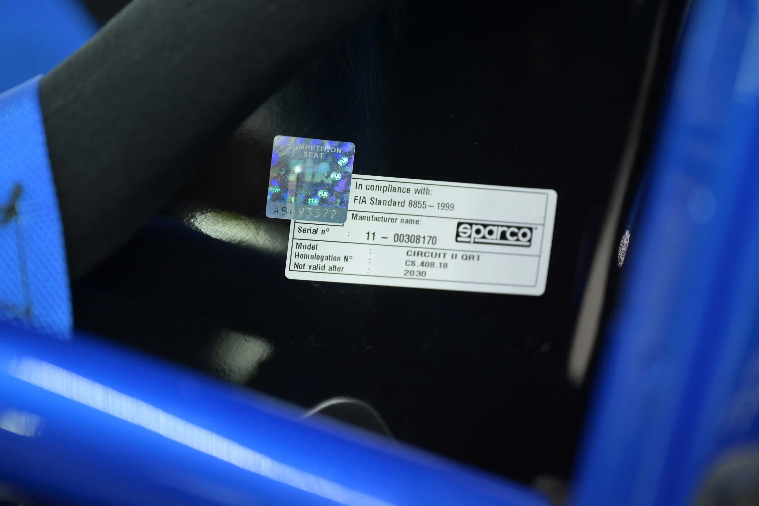  Subaru Impreza WRC  Reimagined S12 Sparco Seat FIA sticker