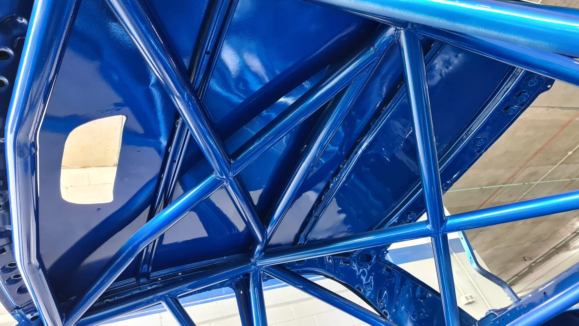 SUBARU WRC P2000 PROJECT ROLL CAGE PAINTED