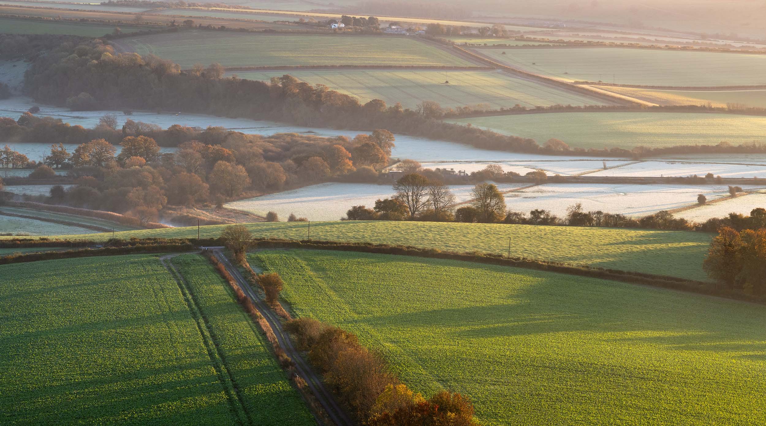 The frosty floor of the Arun Valley , late autumn