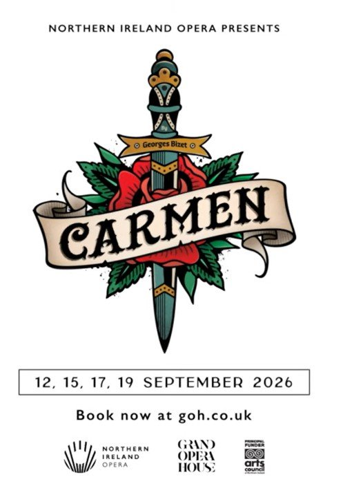 Poster for Northern Ireland Opera's production of Carmen