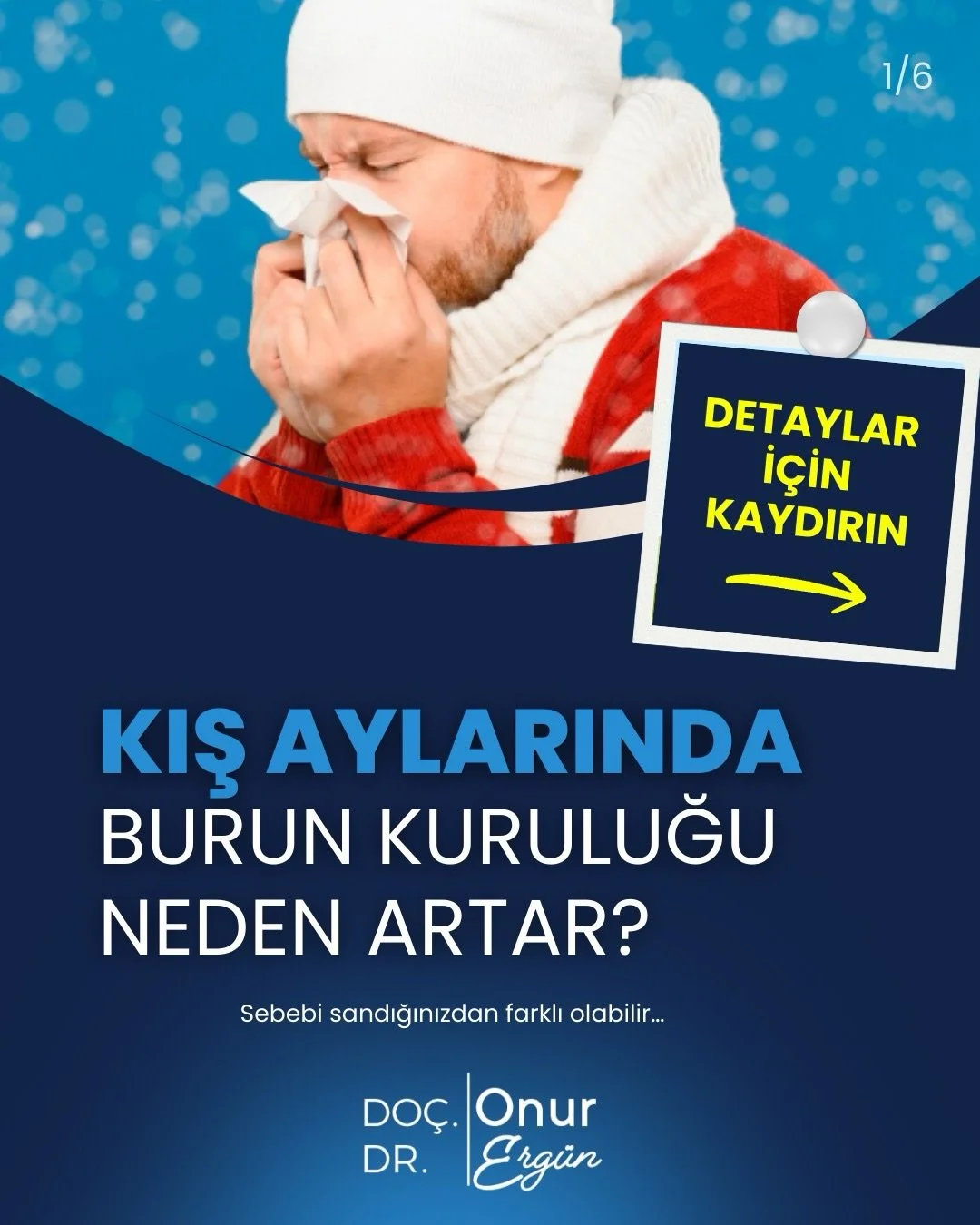 ❄️ Kış aylarında burun kuruluğu neden artıyor?
 Sebep &ccedil;oğu zaman soğuk hava değil, kapalı alanlardaki kuru hava.

🔹 Soğuk hava daha az nem taşır 🔹 Kaloriferler havayı ısıtır ama nemlendirmez 🔹 Burun, soluduğumuz havayı nemlendirmeye &ccedil