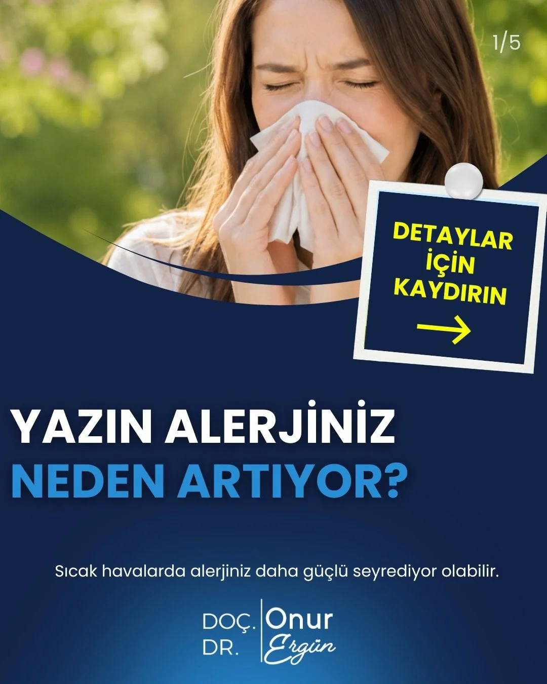 YAZ ALERJİLERİ NEDEN ARTIYOR? 🌿👃

&ldquo;Bahar ge&ccedil;ti ama burnum h&acirc;l&acirc; akıyor&rdquo; diyorsanız, şik&acirc;yetlerinizin nedeni yaz alerjileri olabilir. Ağa&ccedil; polenleri daha &ccedil;ok ilkbaharda yoğunlaşırken, &ccedil;imen ve