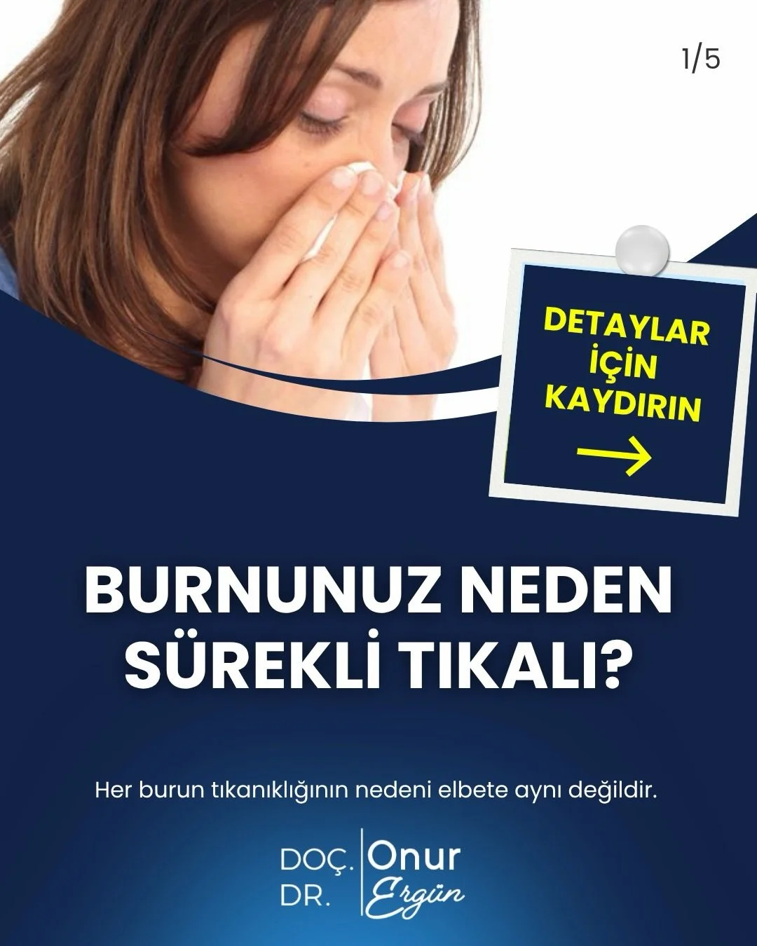 BURNUNUZ NEDEN S&Uuml;REKLİ TIKALI? 👃

&ldquo;Burnum hep tıkalı, artık alıştım&rdquo; diyorsanız, bu durumu normal kabul etmeyin. S&uuml;rekli burun tıkanıklığının altında septum eğriliğinden alerjiye, burun eti b&uuml;y&uuml;mesinden sin&uuml;zit v