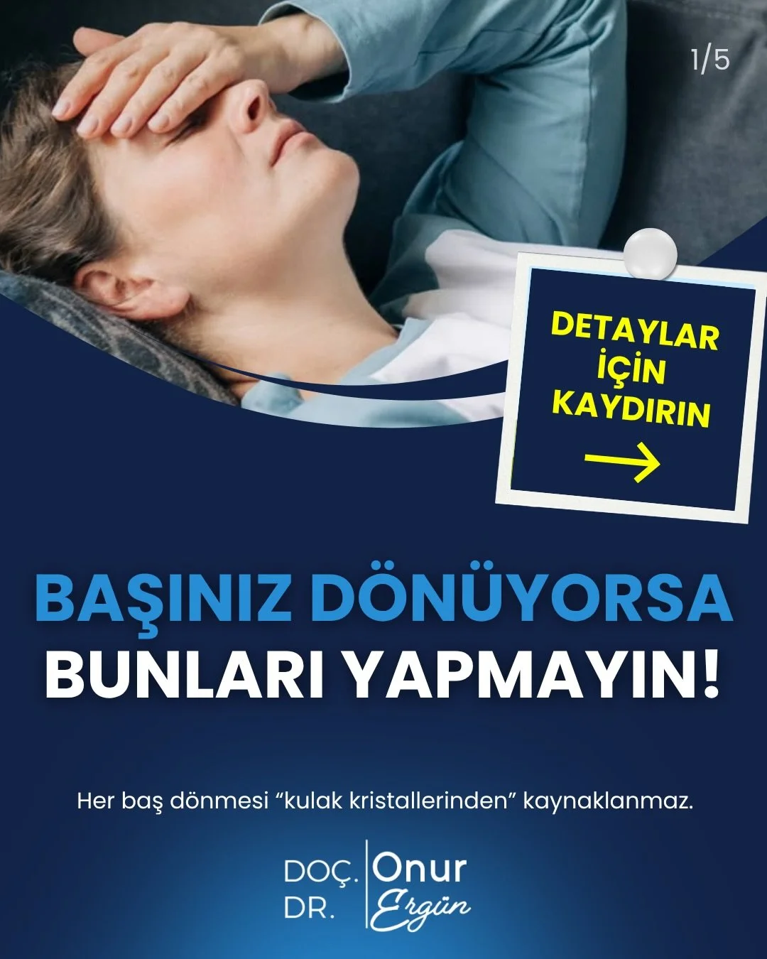 BAŞINIZ D&Ouml;N&Uuml;YORSA BUNLARI YAPMAYIN! 🌀

Baş d&ouml;nmesi yaşadığınızda hemen &ldquo;Kristallerim oynadı&rdquo; veya &ldquo;Tansiyonum d&uuml;şt&uuml;&rdquo; diye d&uuml;ş&uuml;nmeyin. &Ccedil;&uuml;nk&uuml; baş d&ouml;nmesinin altında birbi