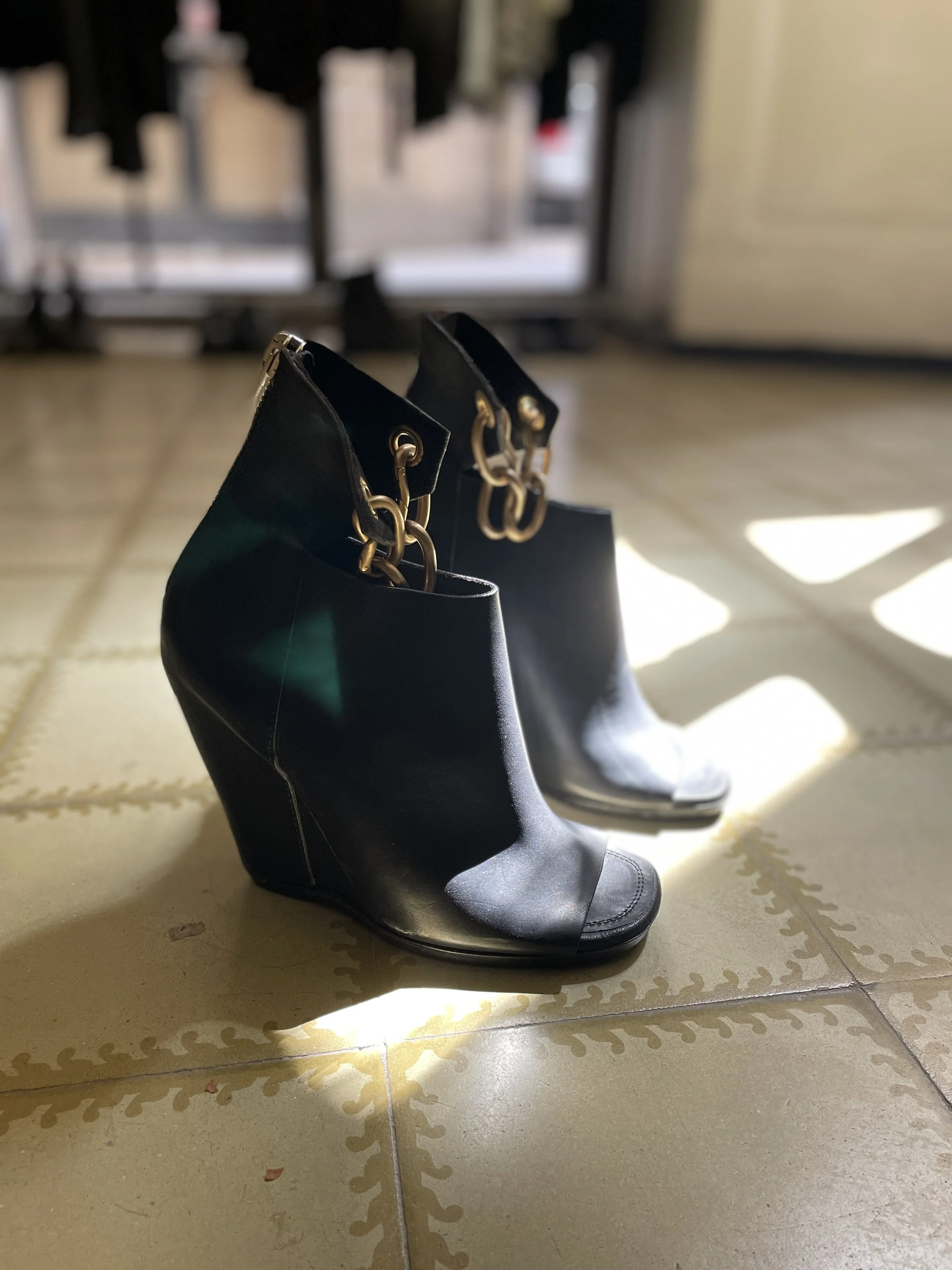 Rick Owens Chaine-Trimmed Ankle Boots
