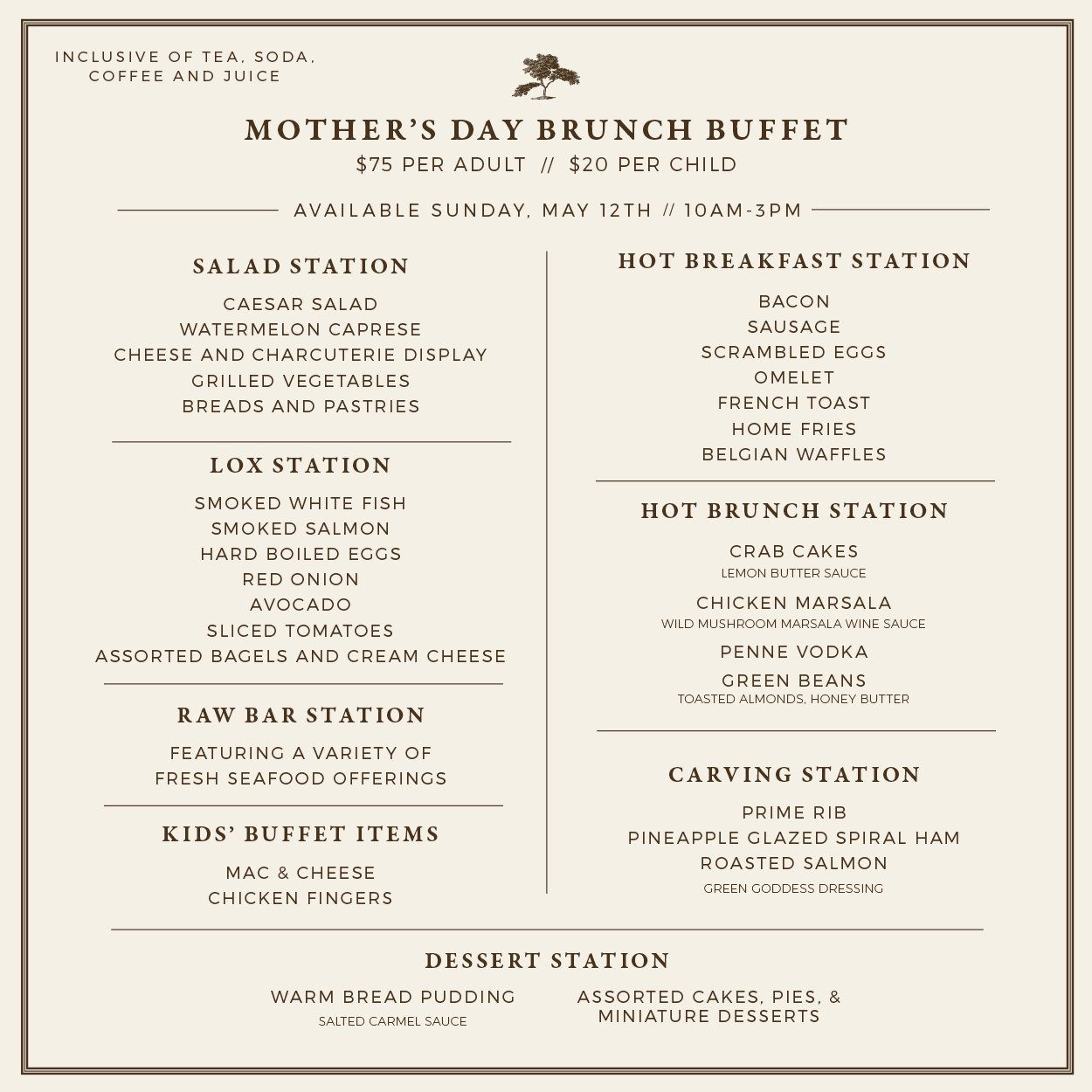 Join us for an exquisite Mother's Day Brunch to treat her this year!
🩷