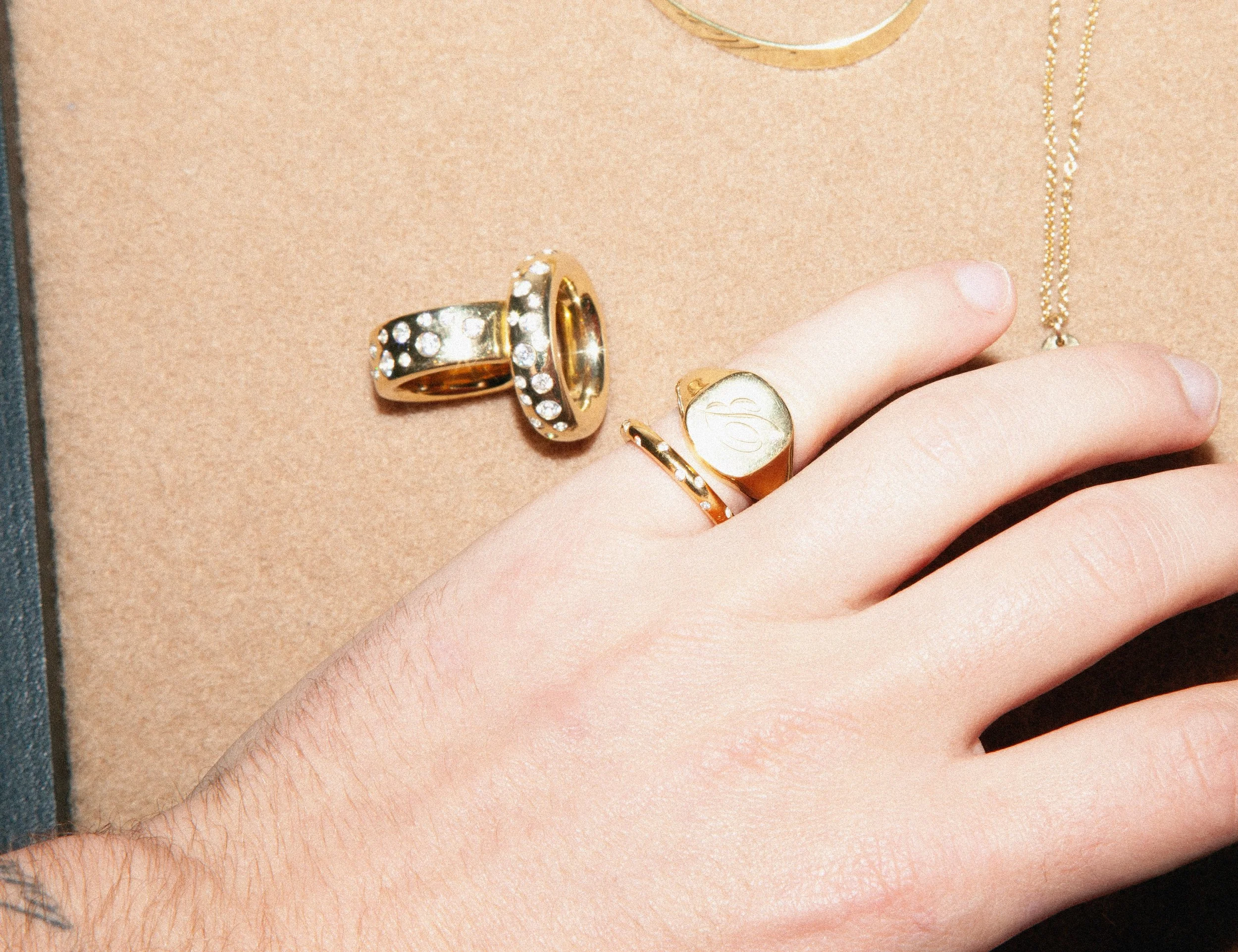 Pav&eacute; collection and bespoke signet.