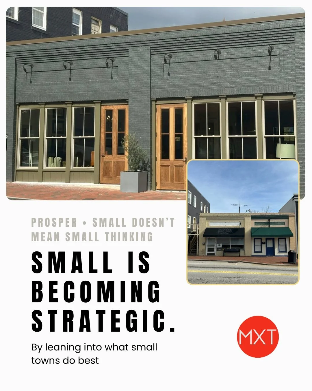 The smartest business move some people make isn't moving to a bigger city.
It's recognizing that the right small town is a different kind of advantage. 

Lower overhead. Genuine community. Mentors in the next office. Customers who become neighbors. N