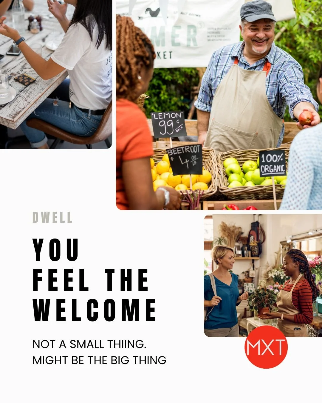 You can feel a town's welcome almost immediately. It is part of their vibe. It is part of their fabric. 

The most welcoming small towns have an on-ramp: a farmers market, a local club, a faith community, a monthly gathering, a town calendar that wel