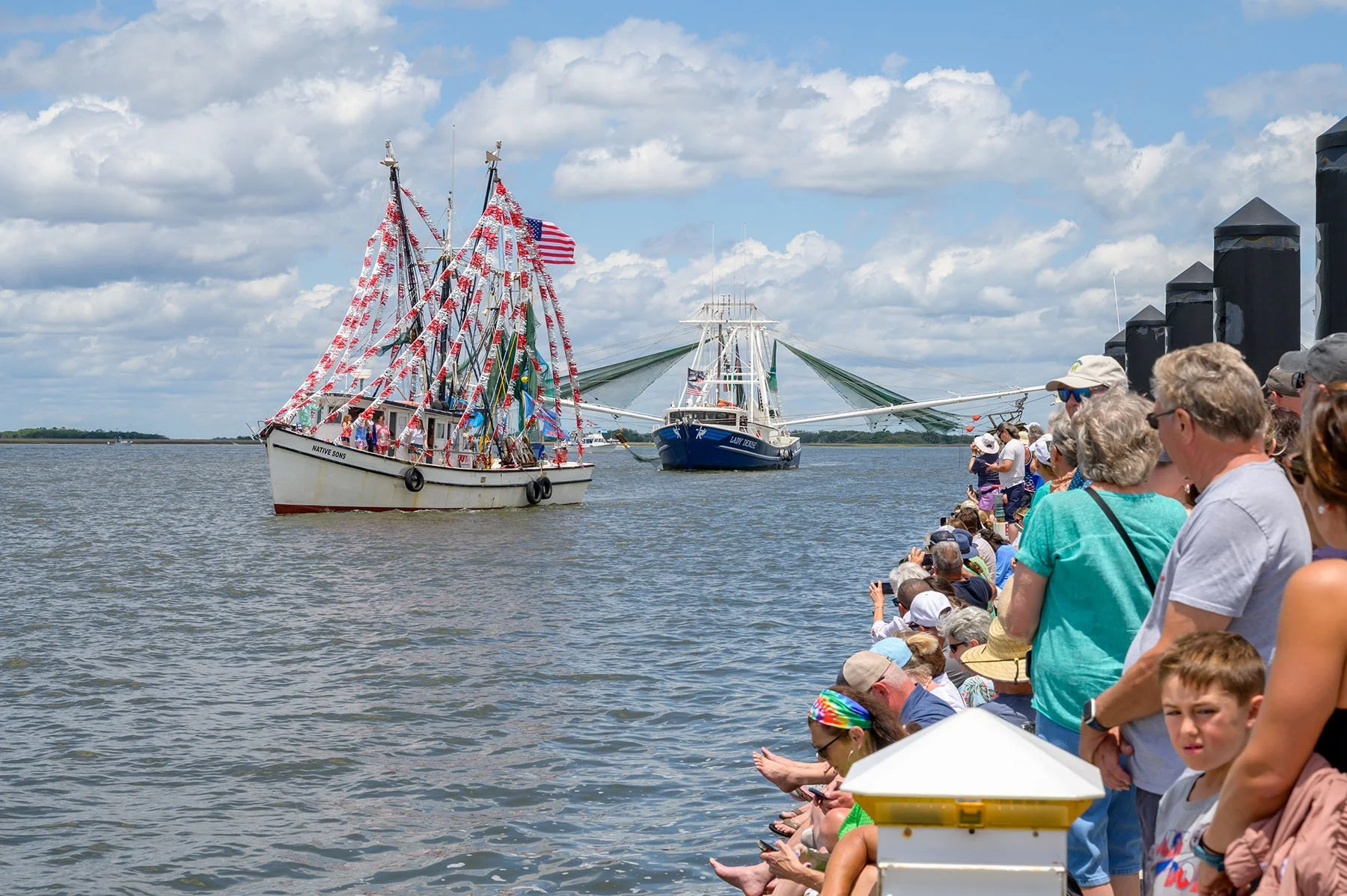 Decorated boat for shrimp festival