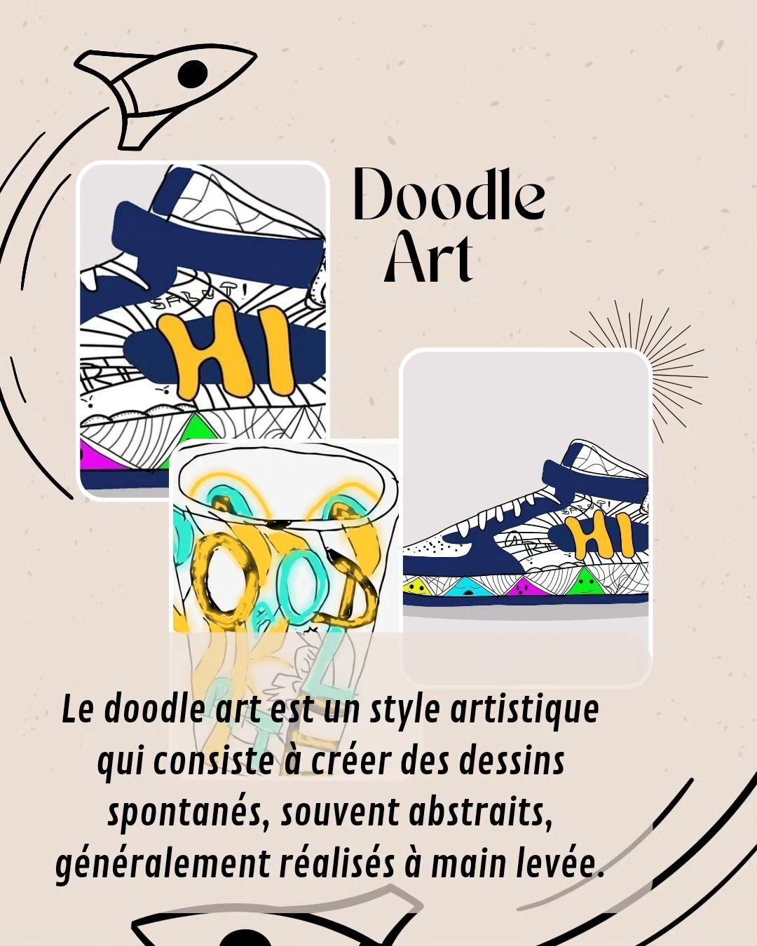 ✨️Le doodle art est un style artistique qui consiste &agrave; cr&eacute;er des dessins spontan&eacute;s, souvent abstraits, g&eacute;n&eacute;ralement r&eacute;alis&eacute;s &agrave; main lev&eacute;e.

Quel est le but de cet art ?

✨️L'objectif prin