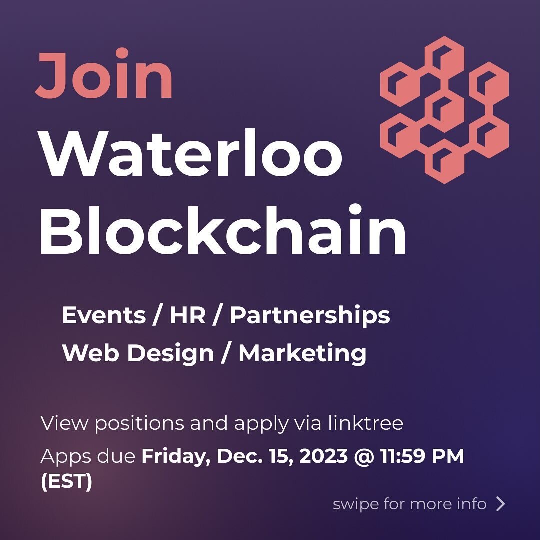 Join the Waterloo Blockchain Winter 2024 Team! 🌐

Are you ready to dive into the exciting world of web3 and contribute to the legacy of Waterloo&rsquo;s blockchain community? Look no further! Waterloo Blockchain is thrilled to announce our call for 