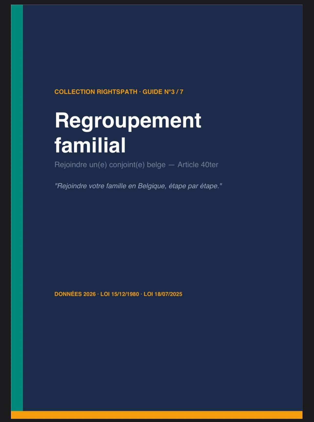 Guide pratique — Regroupement familial RF40ter (Avec Belge)  2026 (Français)