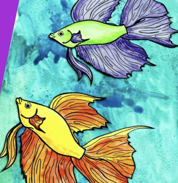 Watercolor Betta Fish