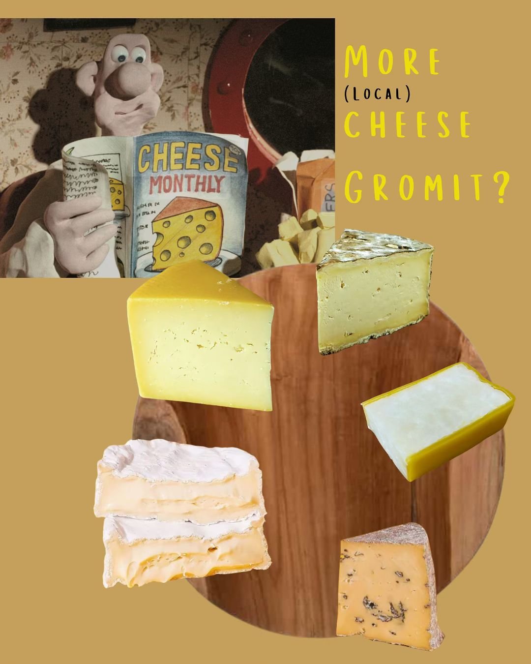 Like Wallace, we also love local cheese

Clockwise from the top; @suffolkcheese Suffolk Gold // @fieldingcottagecheese Norfolk Mardler Goat&rsquo;s Cheese // @mrstemplescheese Binham Blue // @fenfarmdairy Baron Bigod // @mrstemplescheese Wells Alpine