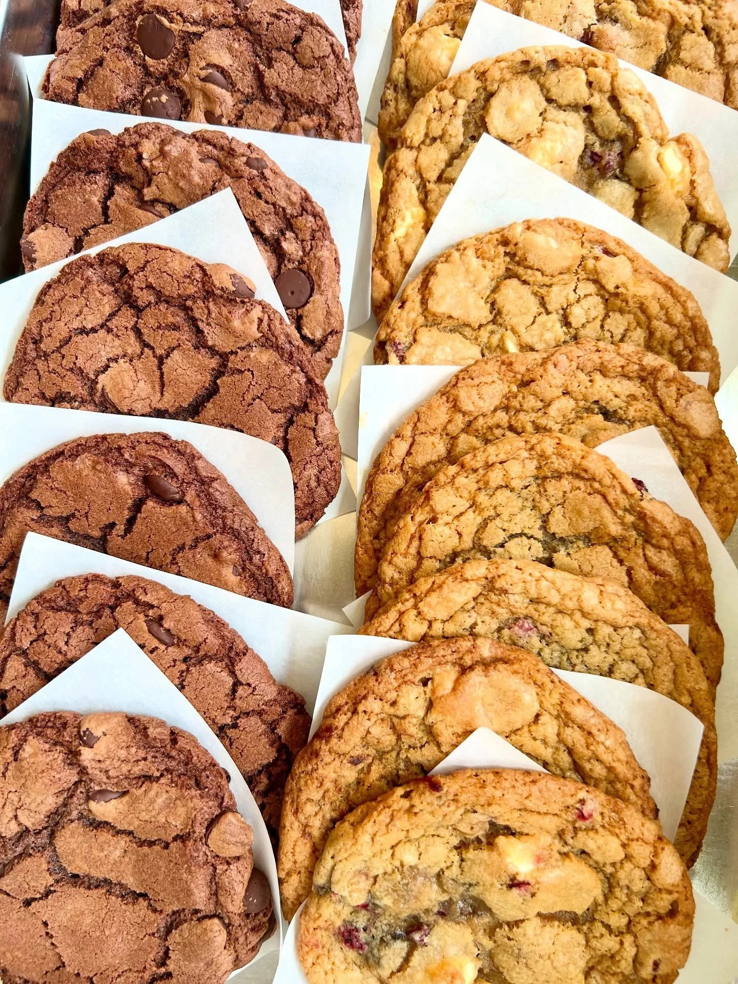 Cookies that&rsquo;d make Millie proud

Double choc chip AND White chocolate &amp; raspberry

On the counter this week (along with all the other usual deliciousness)

Here &lsquo;til 4 🍪