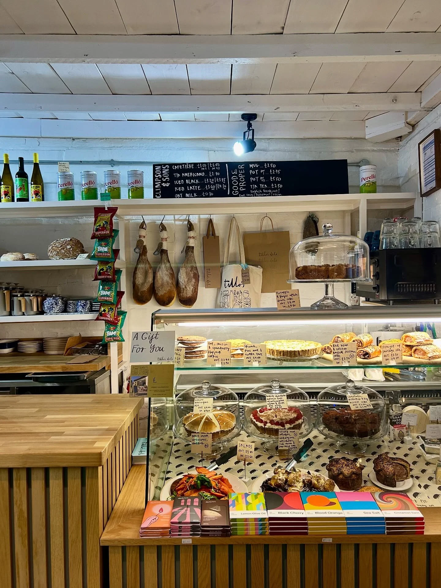 A very cute port in a storm. 

With cake worth leaving the house for&hellip;

Lemon meringue pie // Baked chocolate mousse tart w/marcarpone cream &amp; raspberries // Pineapple &amp; ginger upside down cake // Chocolate, pistachio &amp; fig biscuit 