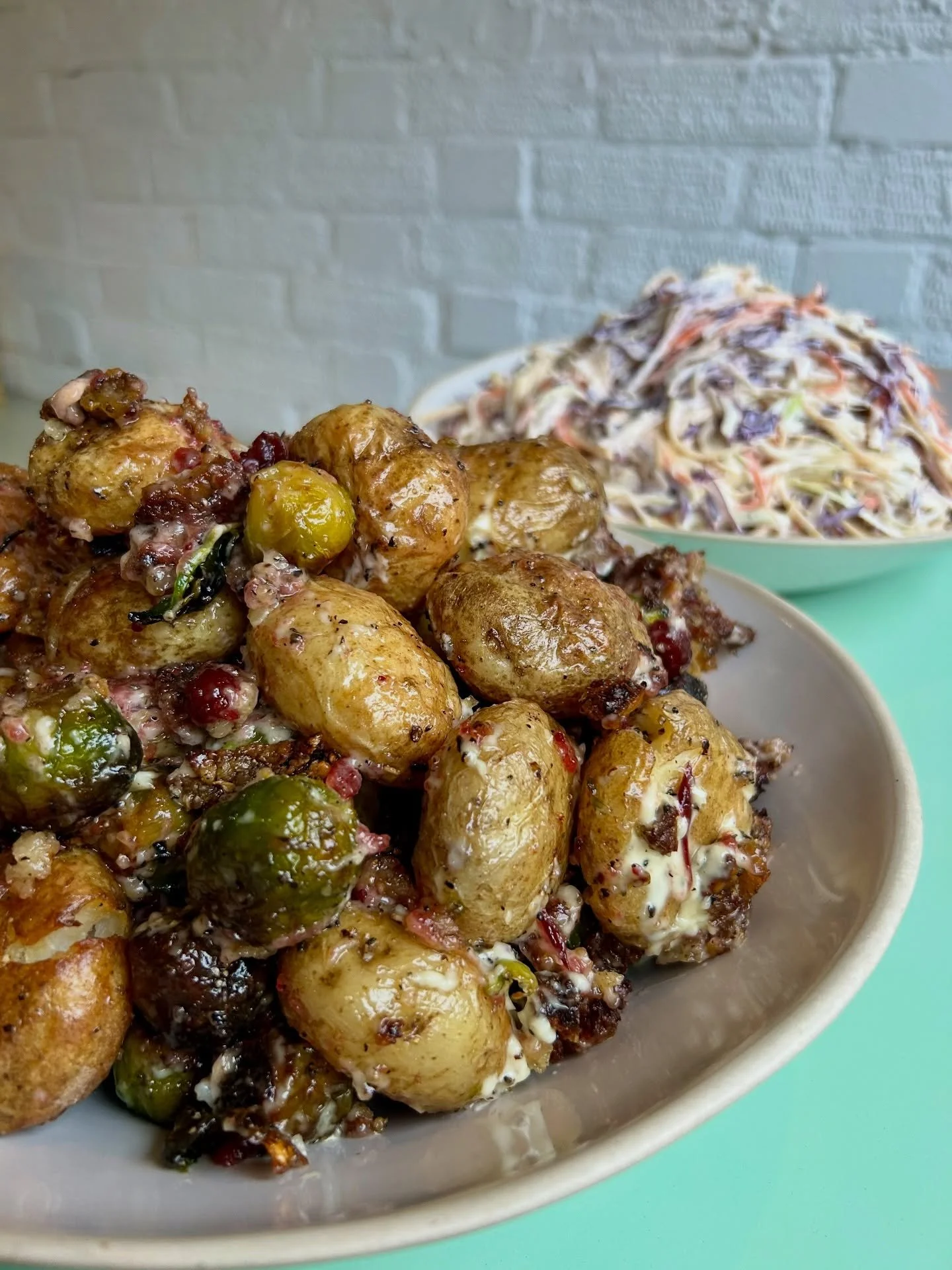 Festive highlights from this week&rsquo;s counter&hellip;

ONE. Christmas dinner roast potatoes w/brussel sprouts, crispy sage &amp; onion stuffing, cranberry mayo (winter &lsquo;slaw hiding in the back)
TWO. Festive sambos
THREE. Mince pie Eccles ca