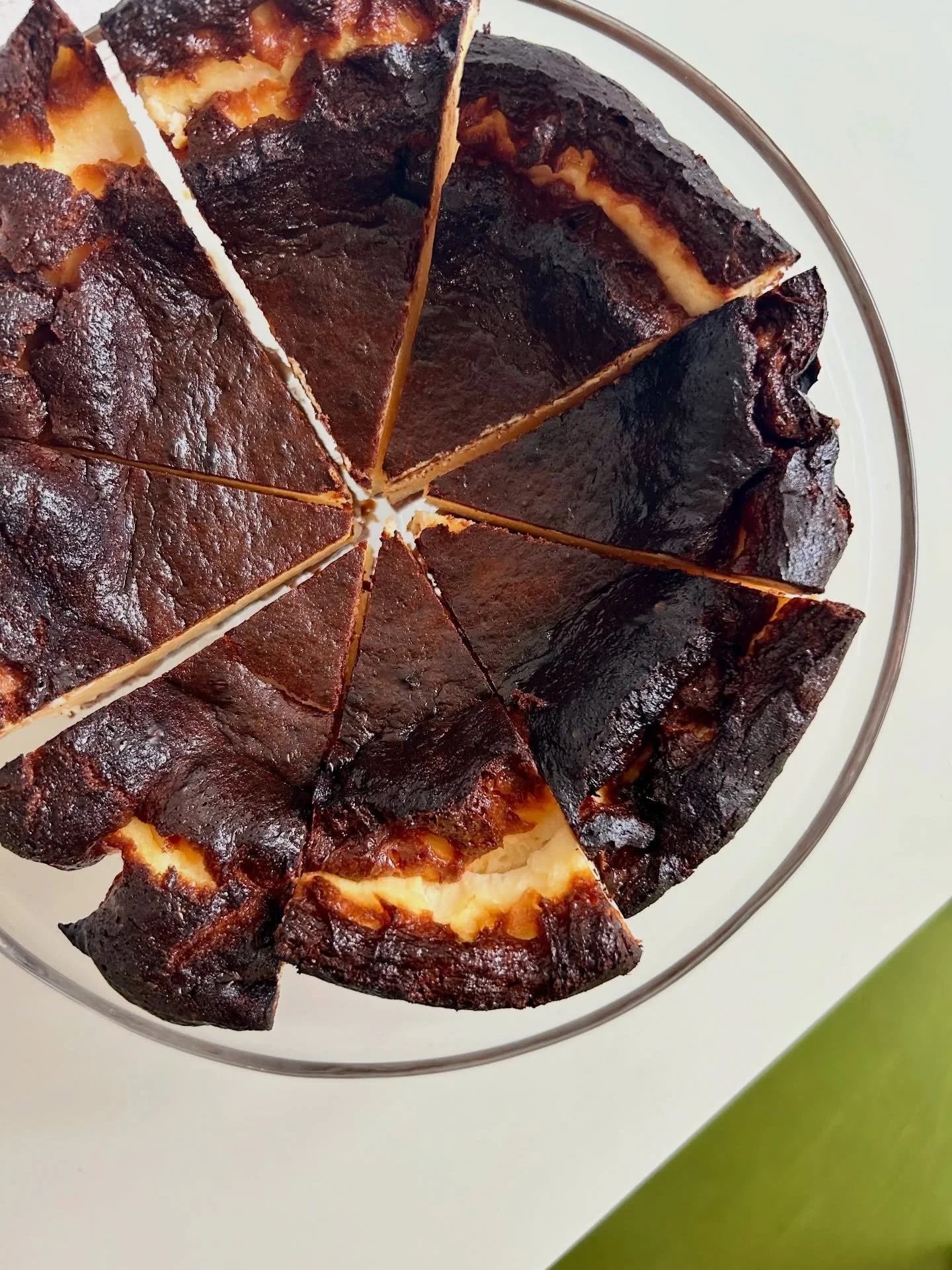 BASQUE CHEESECAKE. With a ginger cake &amp; rhubarb compote base. Just because we can.