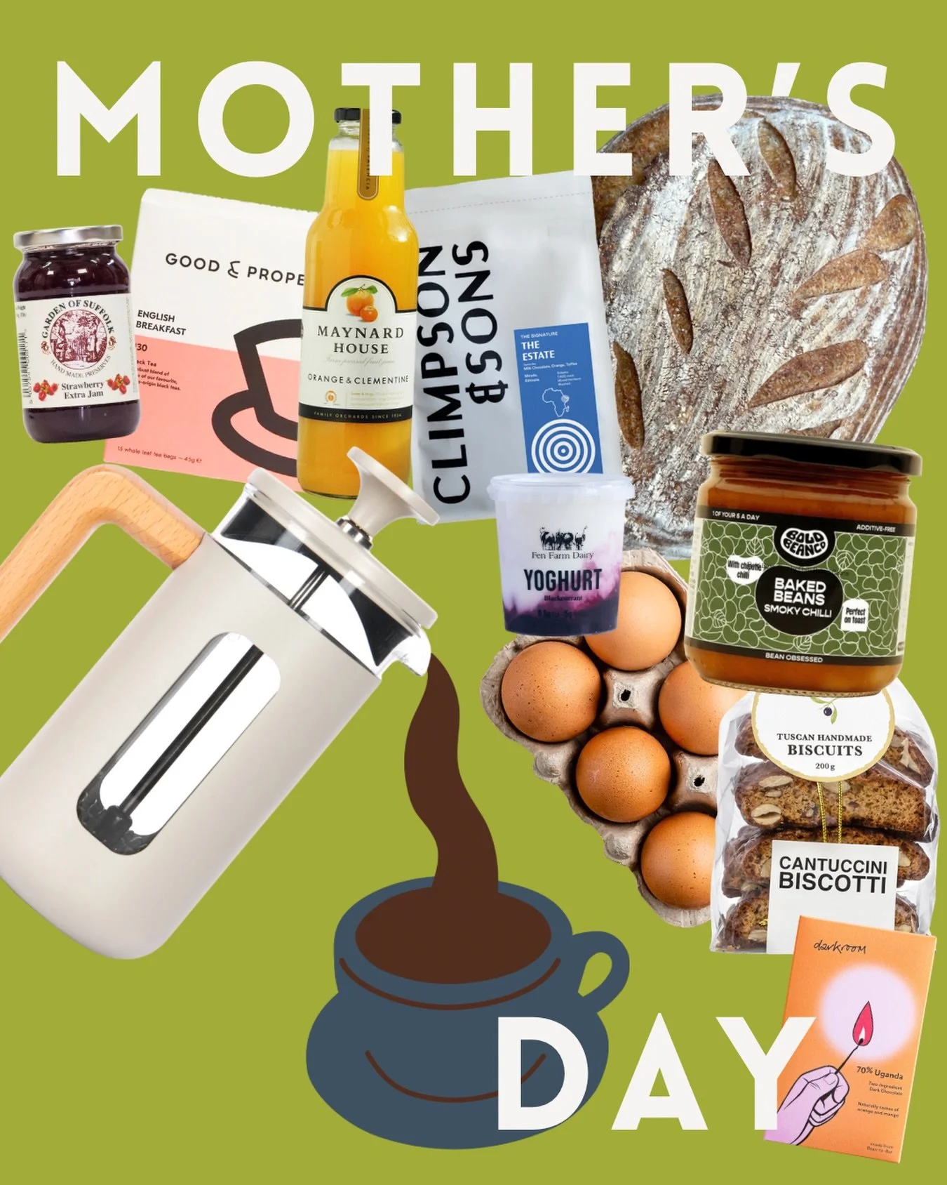 Breakfast in bed essentials.

All available in the deli. Even the cafeti&egrave;res.

Here &lsquo;til 4. 🌞