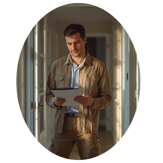 Home safety check being reviewed inside a residential home