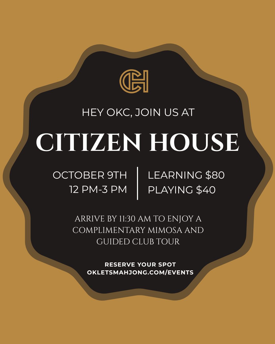 OKC: Mahjong at Citizen House – Open to Members & Guests