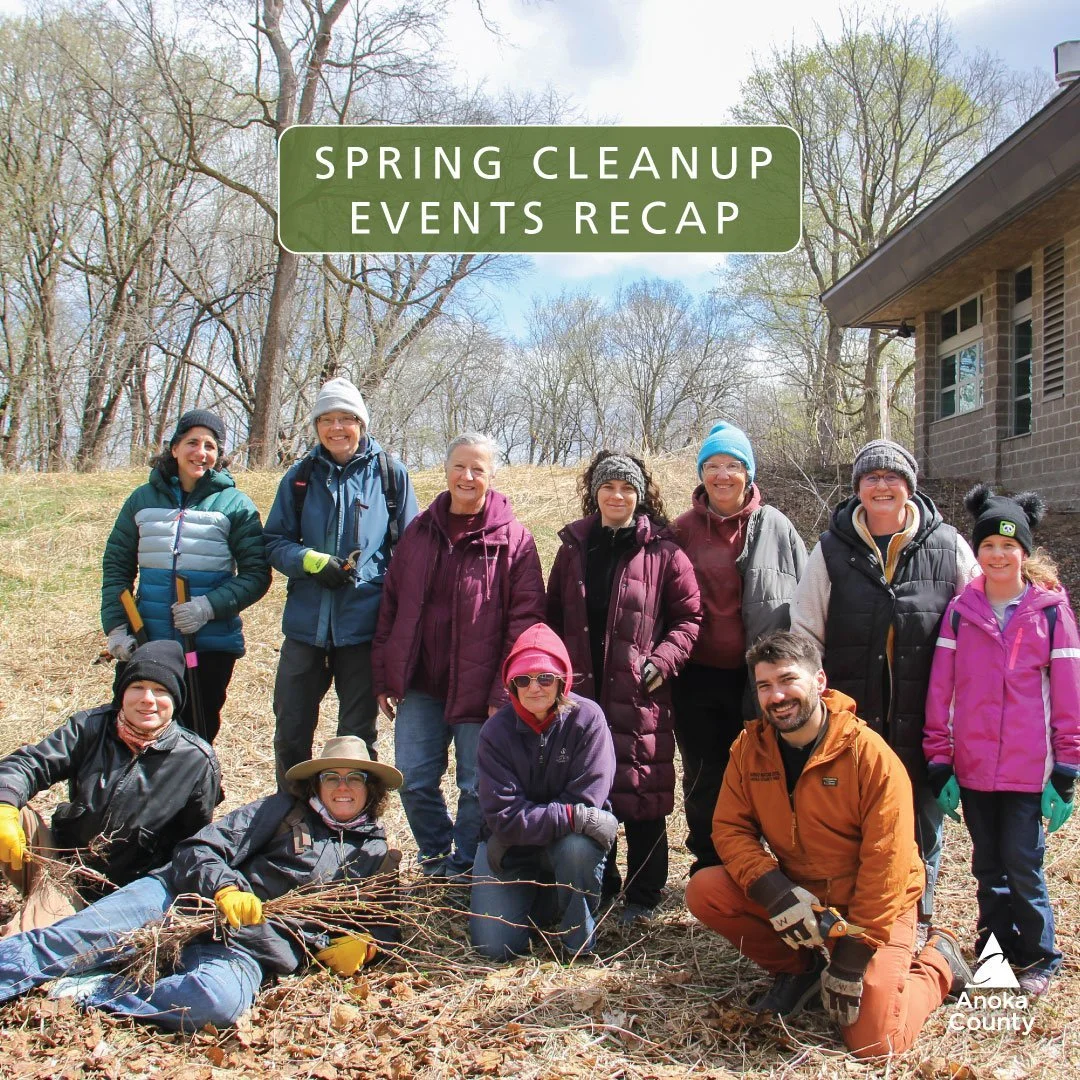 This month, four spring cleanup events took place across the parks. At Wargo Nature Center, cleanup focused on invasive species removal, while the other events were focused on trash cleanup in Lino Lakes and near the Mississippi River.

🙌 🦺 Thank y
