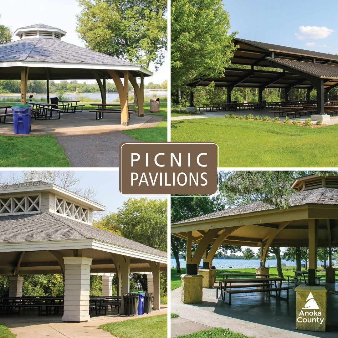 This time of year, is excellent for hosting all kinds of outdoor gatherings in the parks. We have 22 different reservable picnic pavilions ranging in size and location across Anoka County. 🎉🌳

Picnic Pavilion Options:
SMALL - $100/day &ndash; Up to