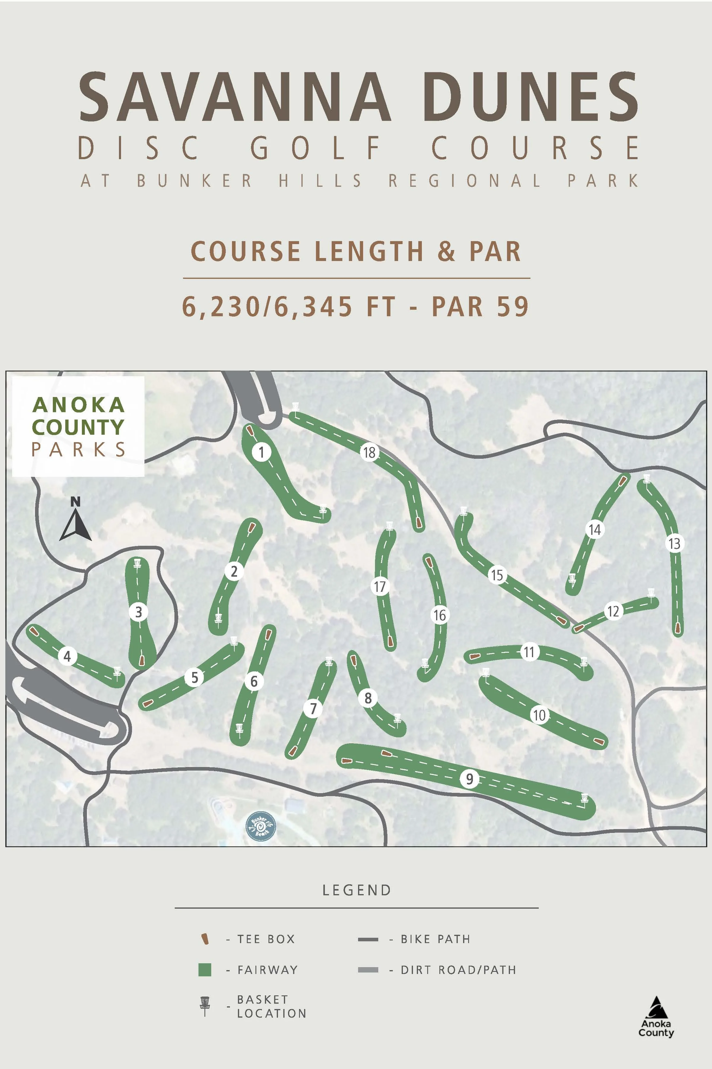 Savanna Dunes Disc Golf Course Map
