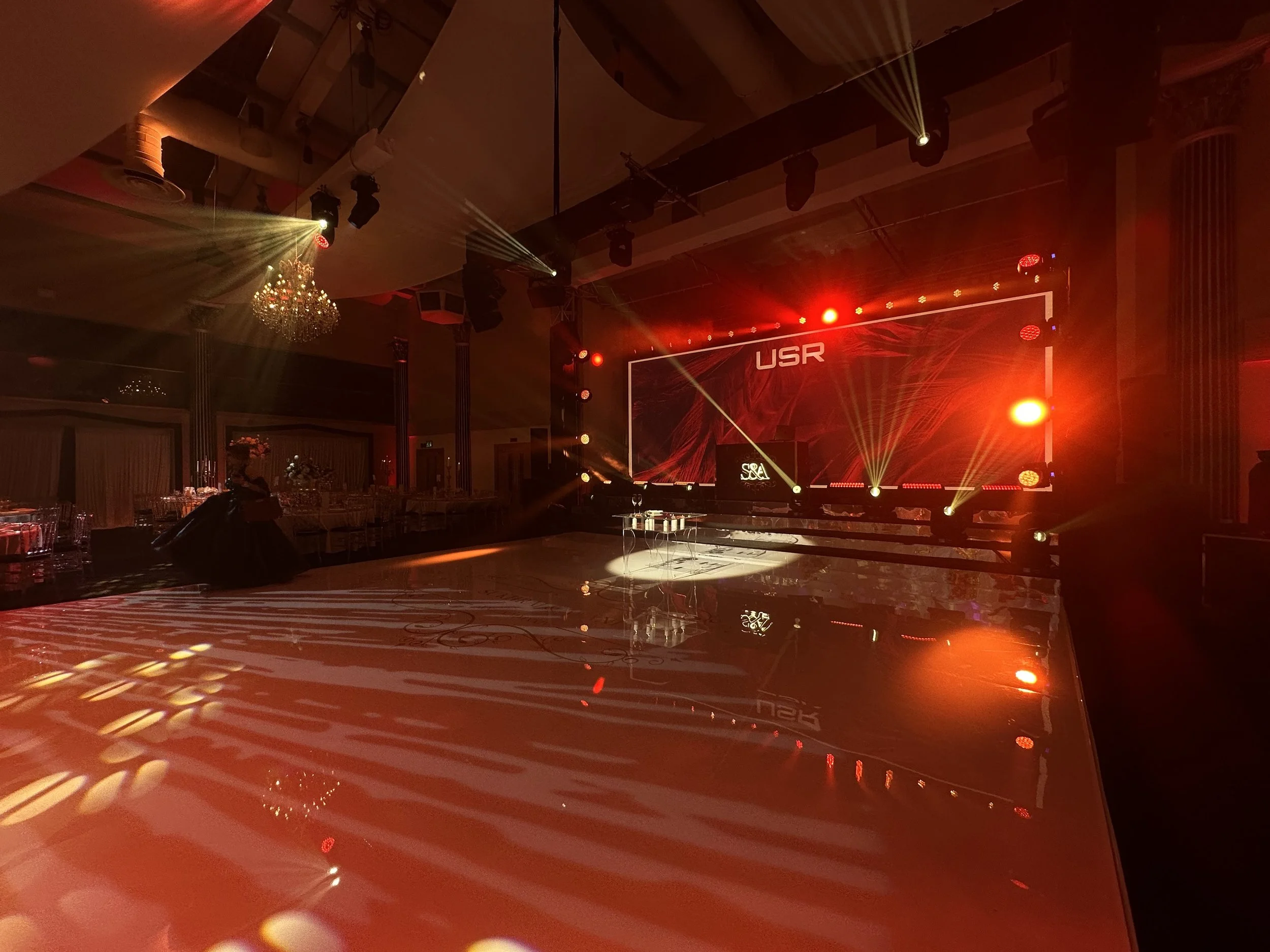 ixl Dallas polo club lighting production Dj Setup with screens lights booth dj