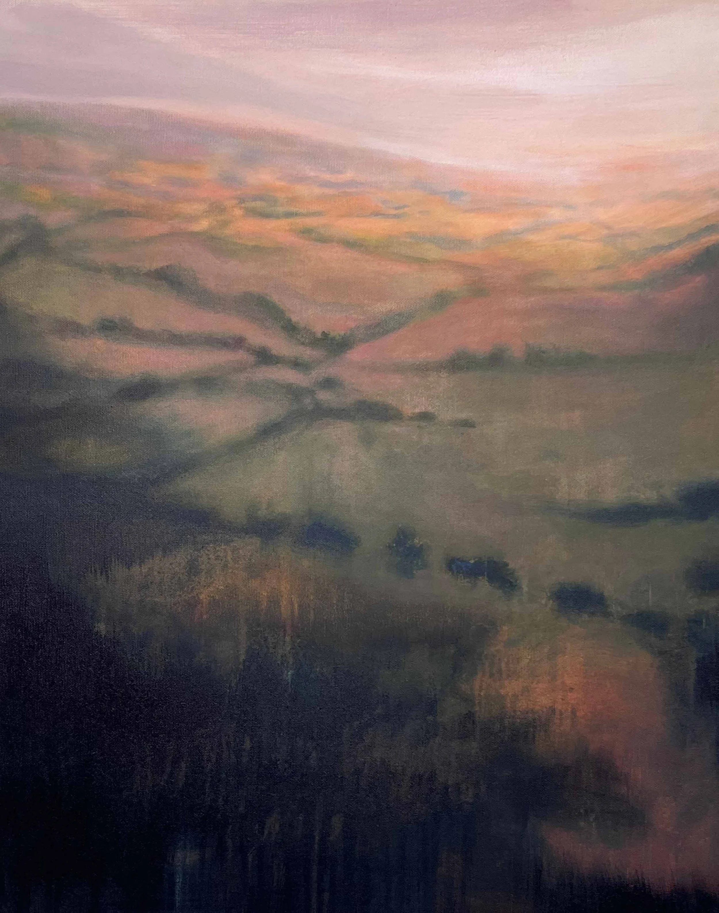Pink Haze, 30" x 24", Acrylic