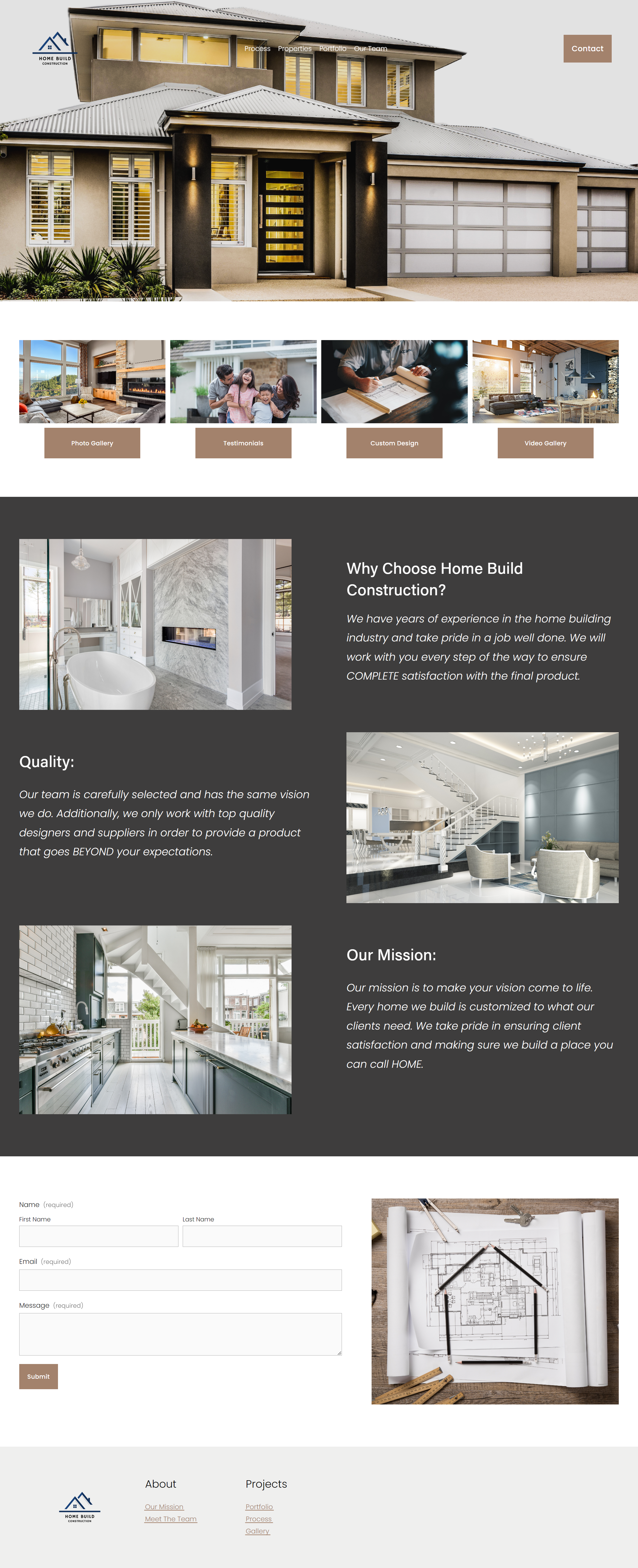 Custom Website for Home Builder