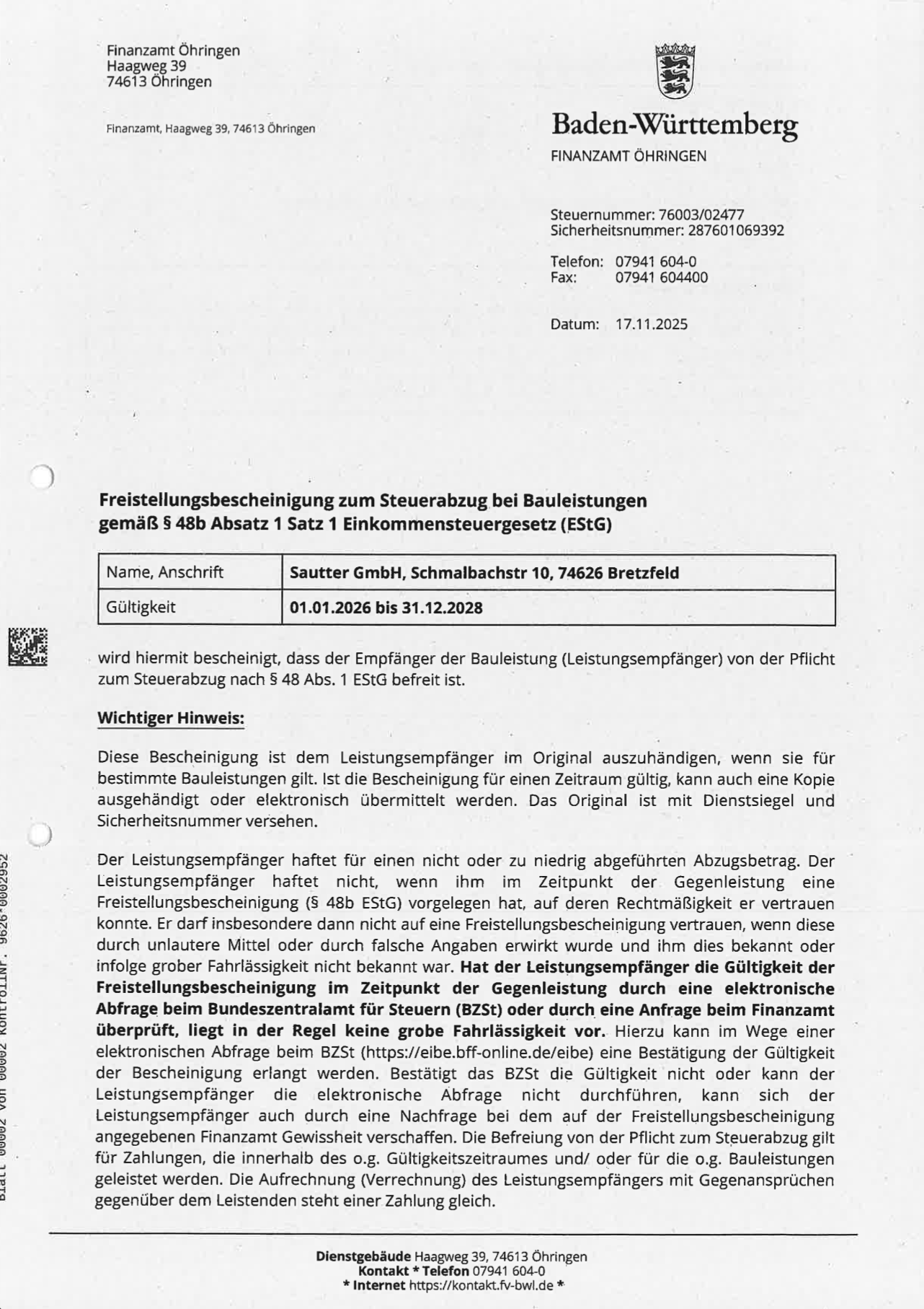 Steuerabzug