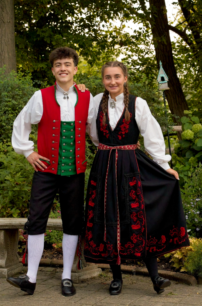Ace and Elizabeth 
 Elizabeth's bunad represents the Telemark District 