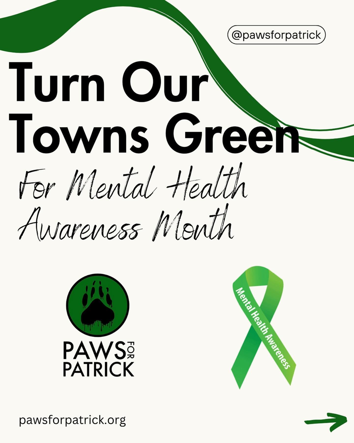May is Mental Health Awareness Month. 💚

This month we are Showing the Love and Sharing the Love to Turn Our Towns Green. 🏘️💚

Anyone can participate! Here&rsquo;s how it works: 

Show the Love: Show off your favorite green outfit, flaunt your gre