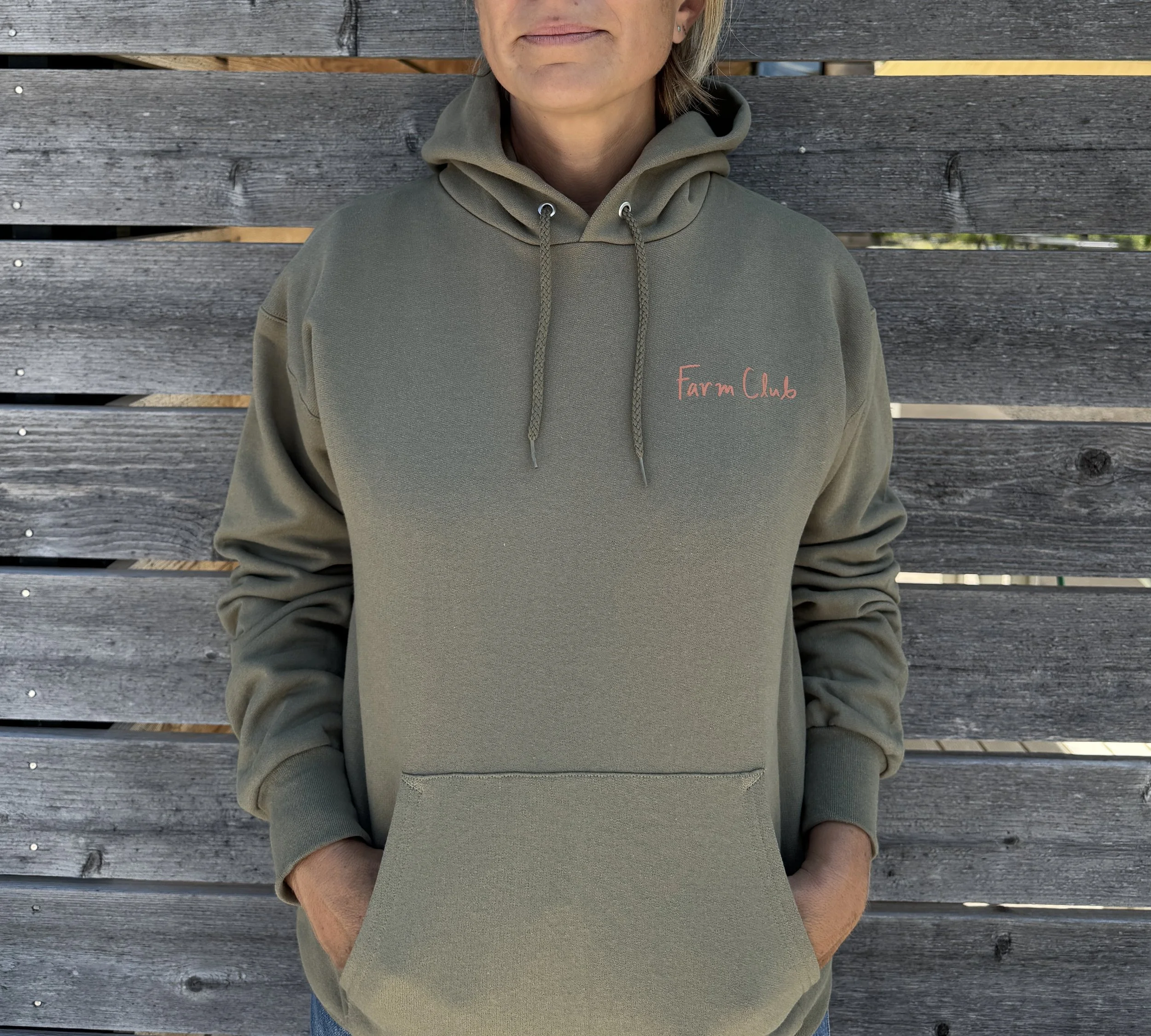 Farm Club Hooded Sweatshirt- Olive Green