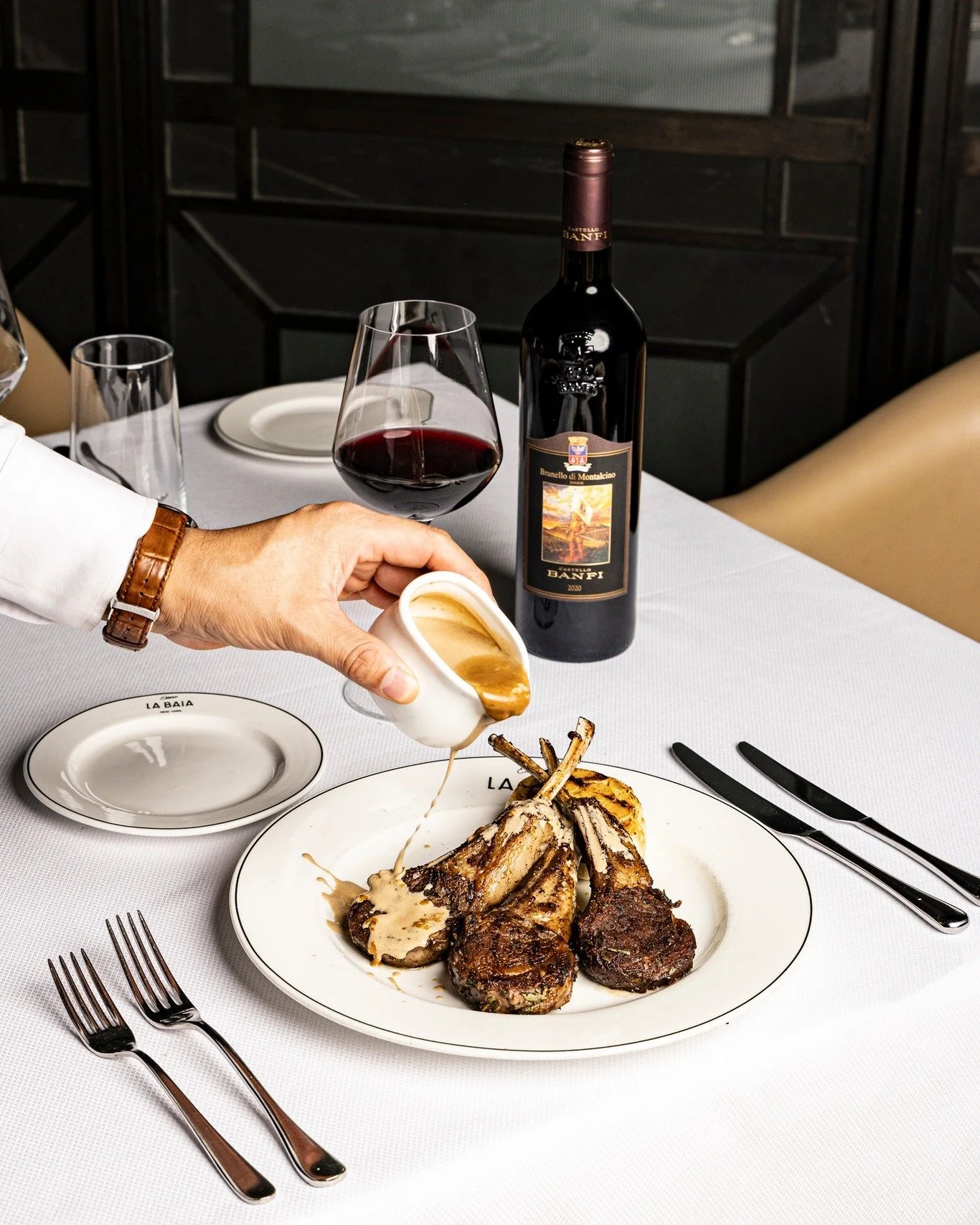 Currently serving: 
Lamb chops at Osteria La Baia.