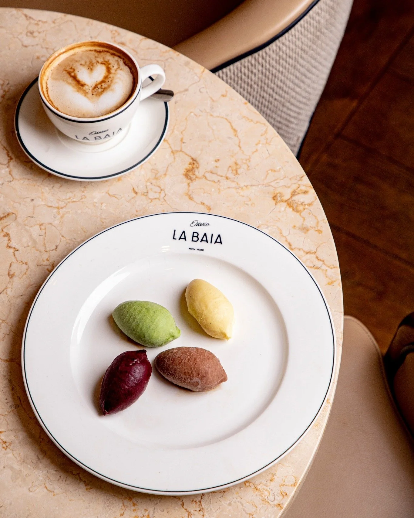 Available now: 
Pistachio, vanilla, chocolate gelato.
Raspberry and mango sorbet.