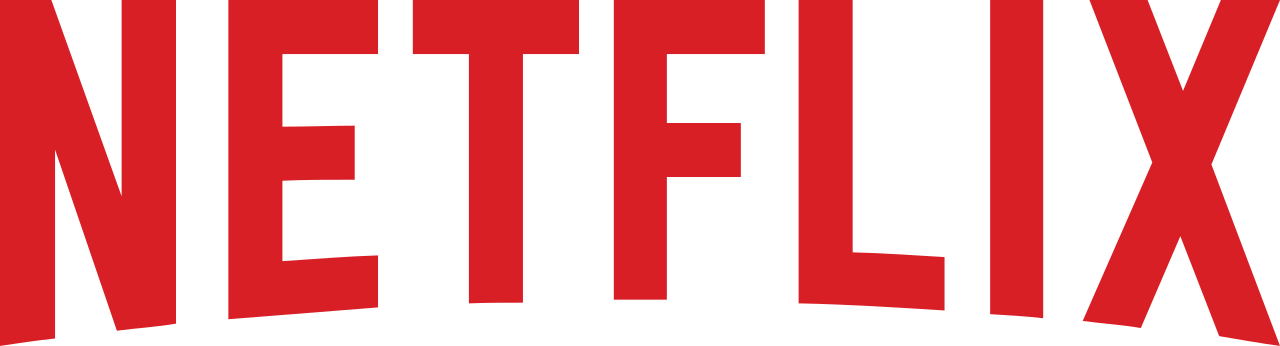 Close-up of the red Netflix logo on a black background.