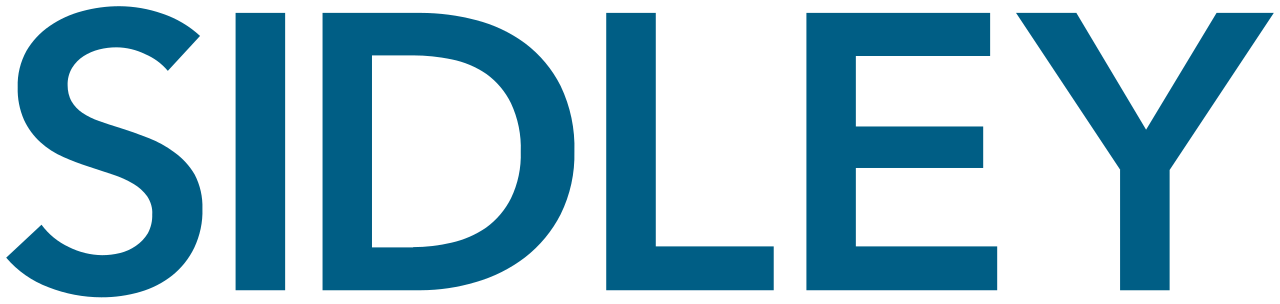 Large logo of the company Sideley in dark blue font on a white background.