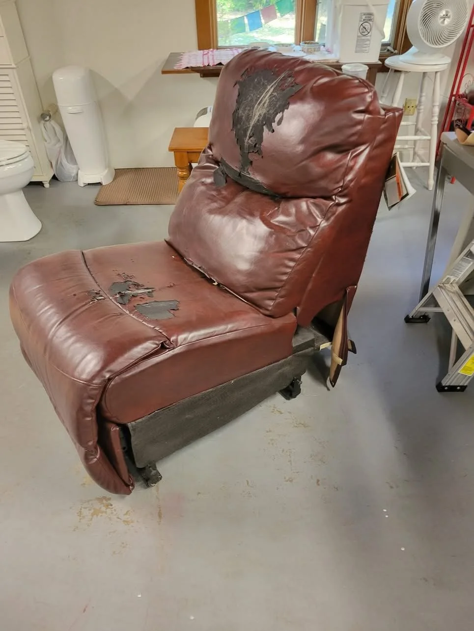 Damaged sectional seats
