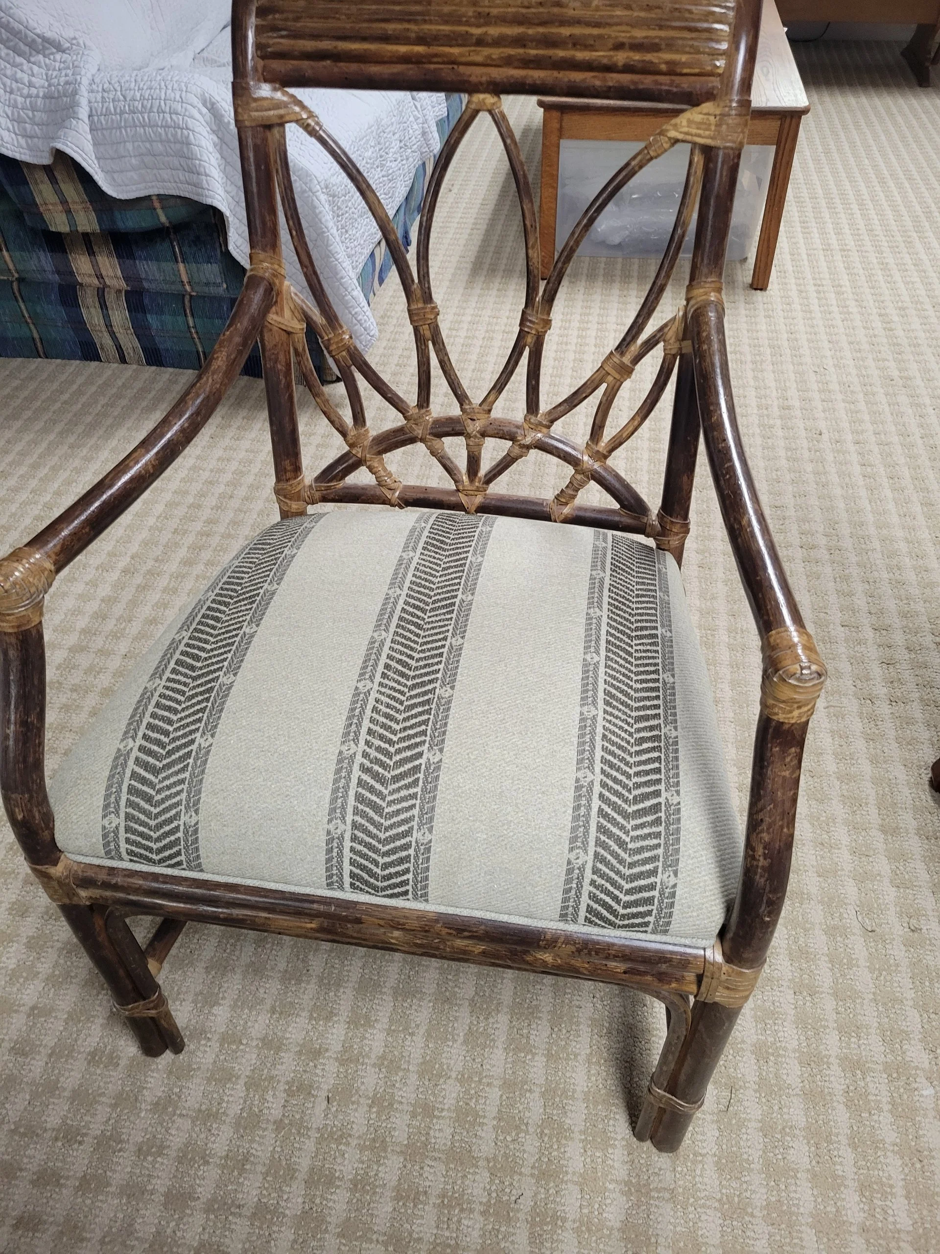Bamboo Chair Reupholstered