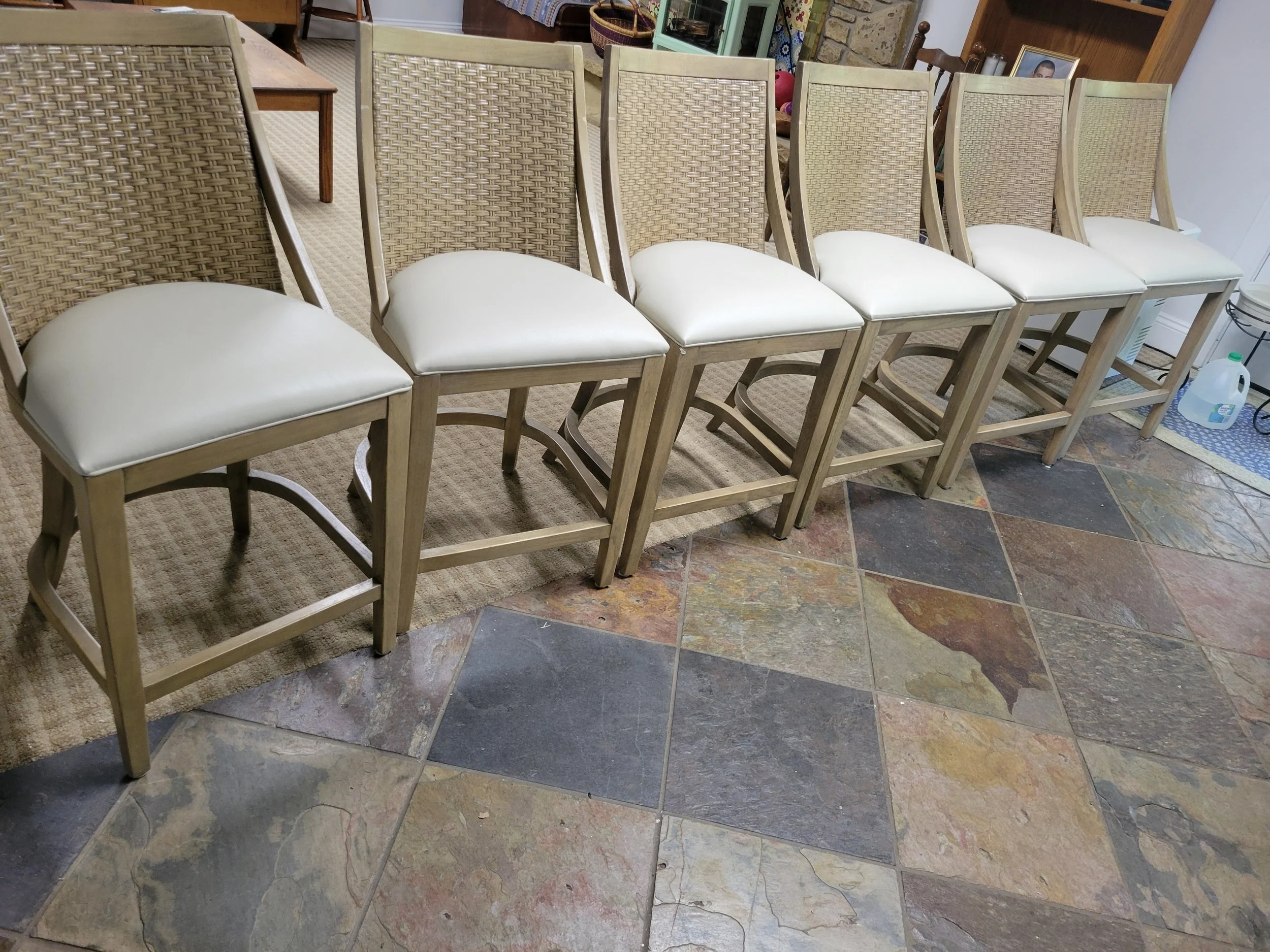 Completed reupholstered dining chairs