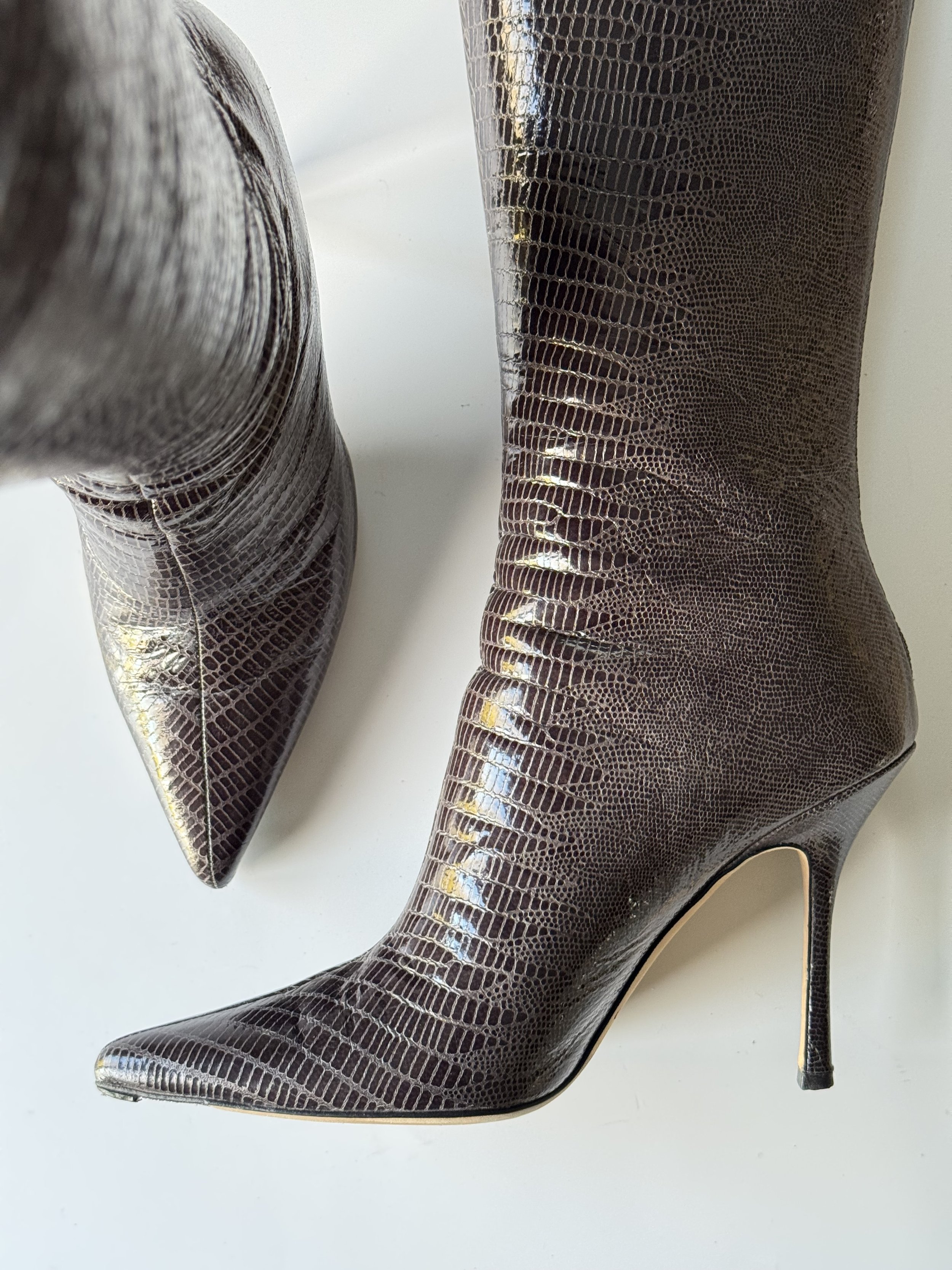 Jimmy Choo Pointed Toe Boots - Size 37 - GIMI RARITY